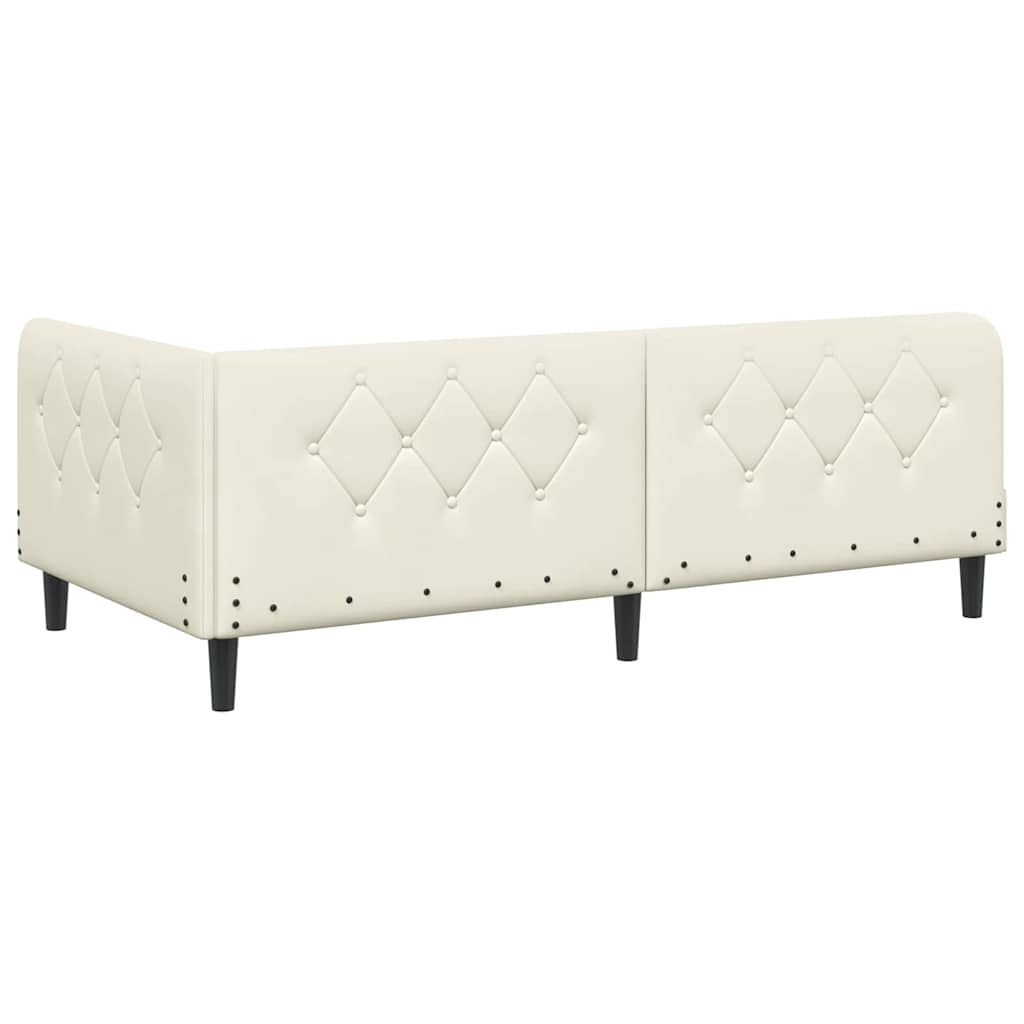 vidaXL Κρεβάτι Γωνίας Κρεμ 100 x 200 cm Βελούδο