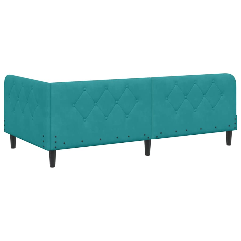 vidaXL Κρεβάτι Γωνίας Τιρκουάζ 100 x 200 cm Βελούδο