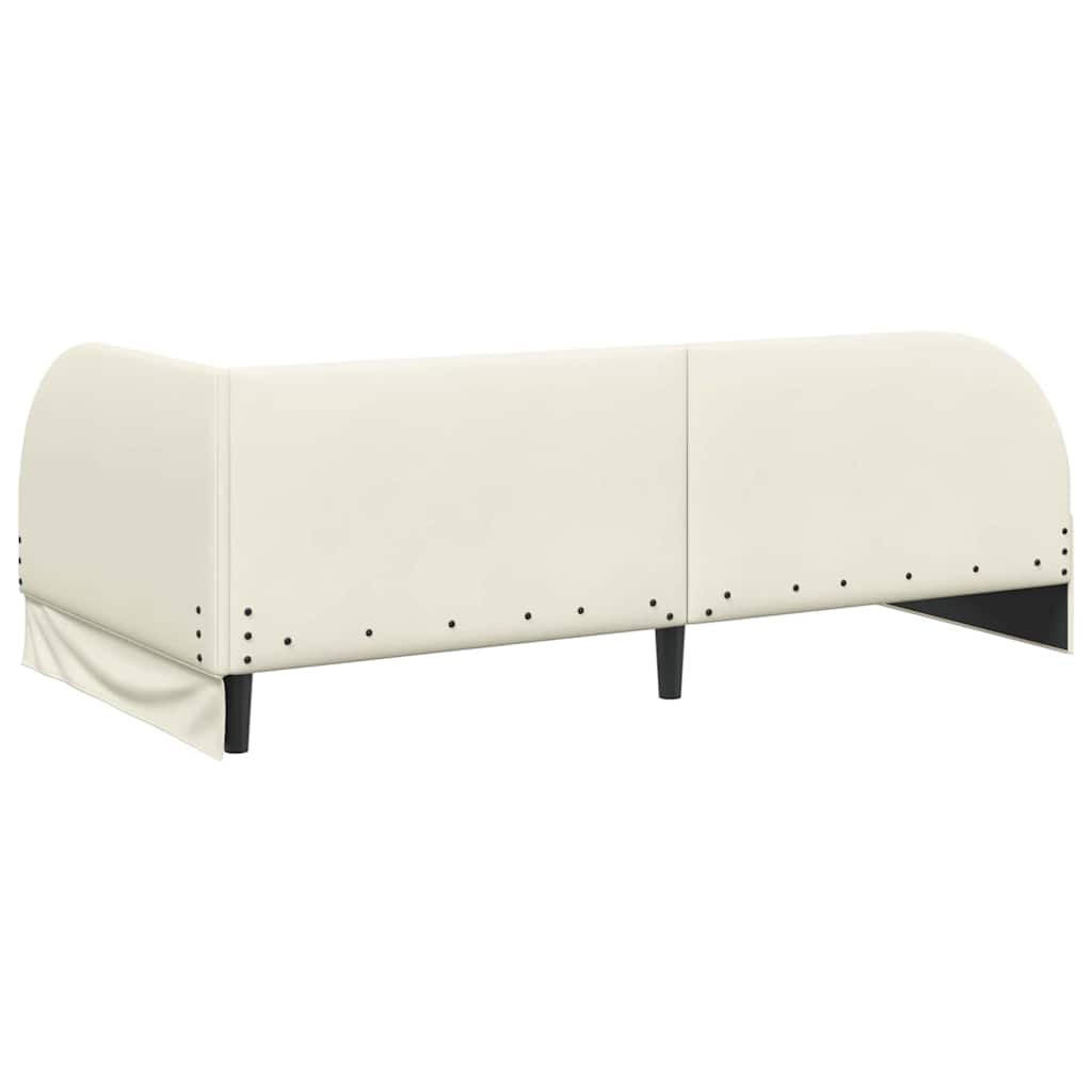 vidaXL Κρεβάτι γωνίας με στρώμα 2 τμχ. Κρεμ 80 x 200 cm Βελούδο