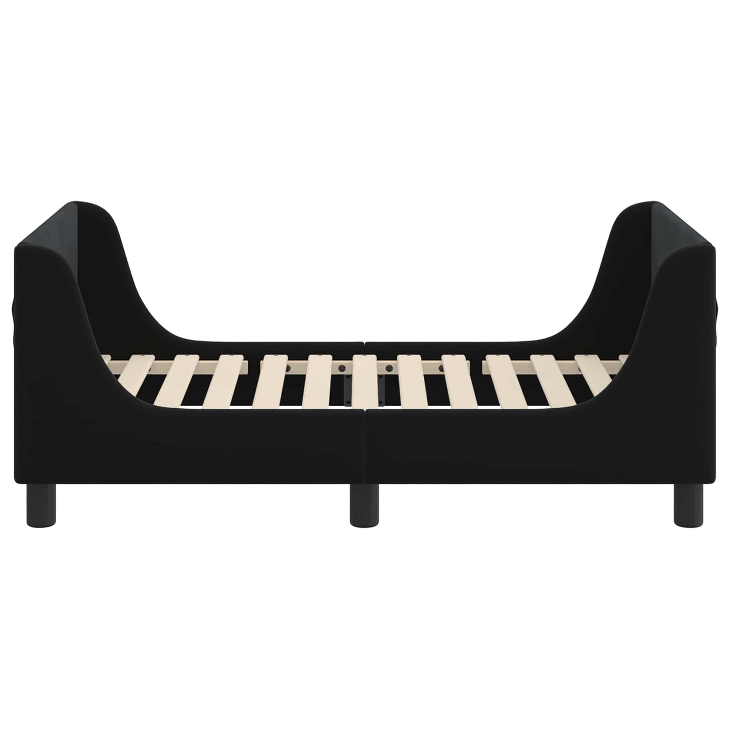 vidaXL Κρεβατική βάση για παιδιά με προσκέφαλο Μαύρο 70 x 140 cm