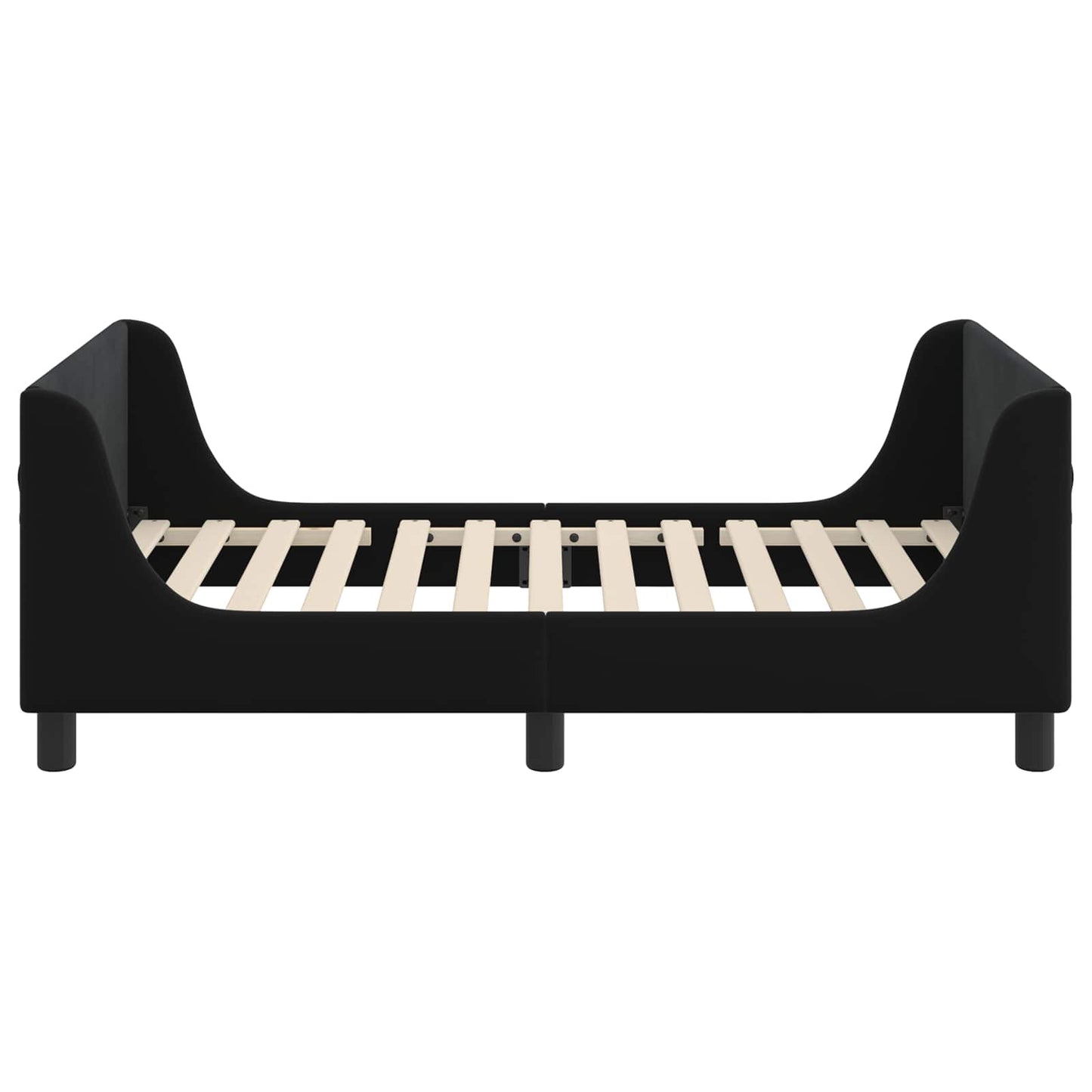 vidaXL Κρεβάτι Παιδικής Κρεβατοκάμαρας με Κεφαλάκι Μαύρο 80 x 160 cm