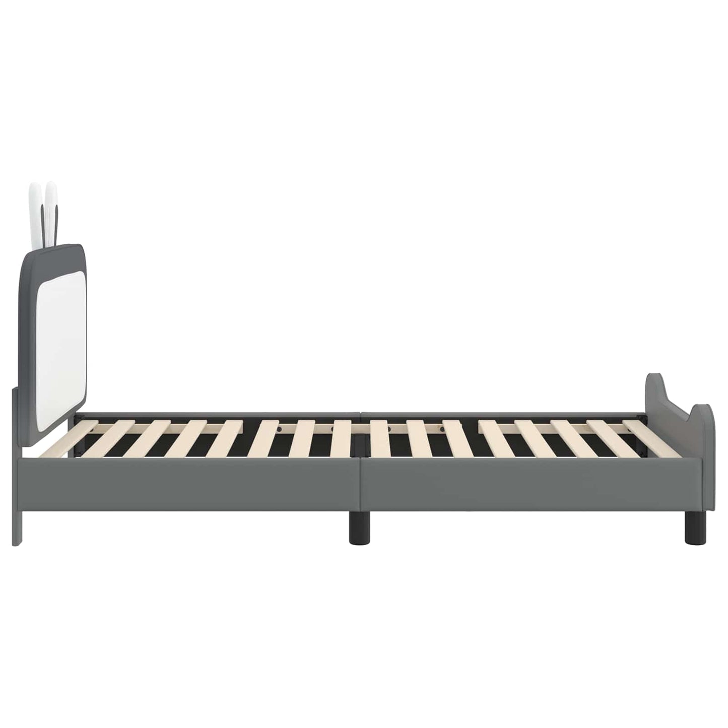 vidaXL Κρεβάτι Παιδικής Κρεβατοκάμαρας με Κεφαλάκι Ανοιχτό γκρι PU