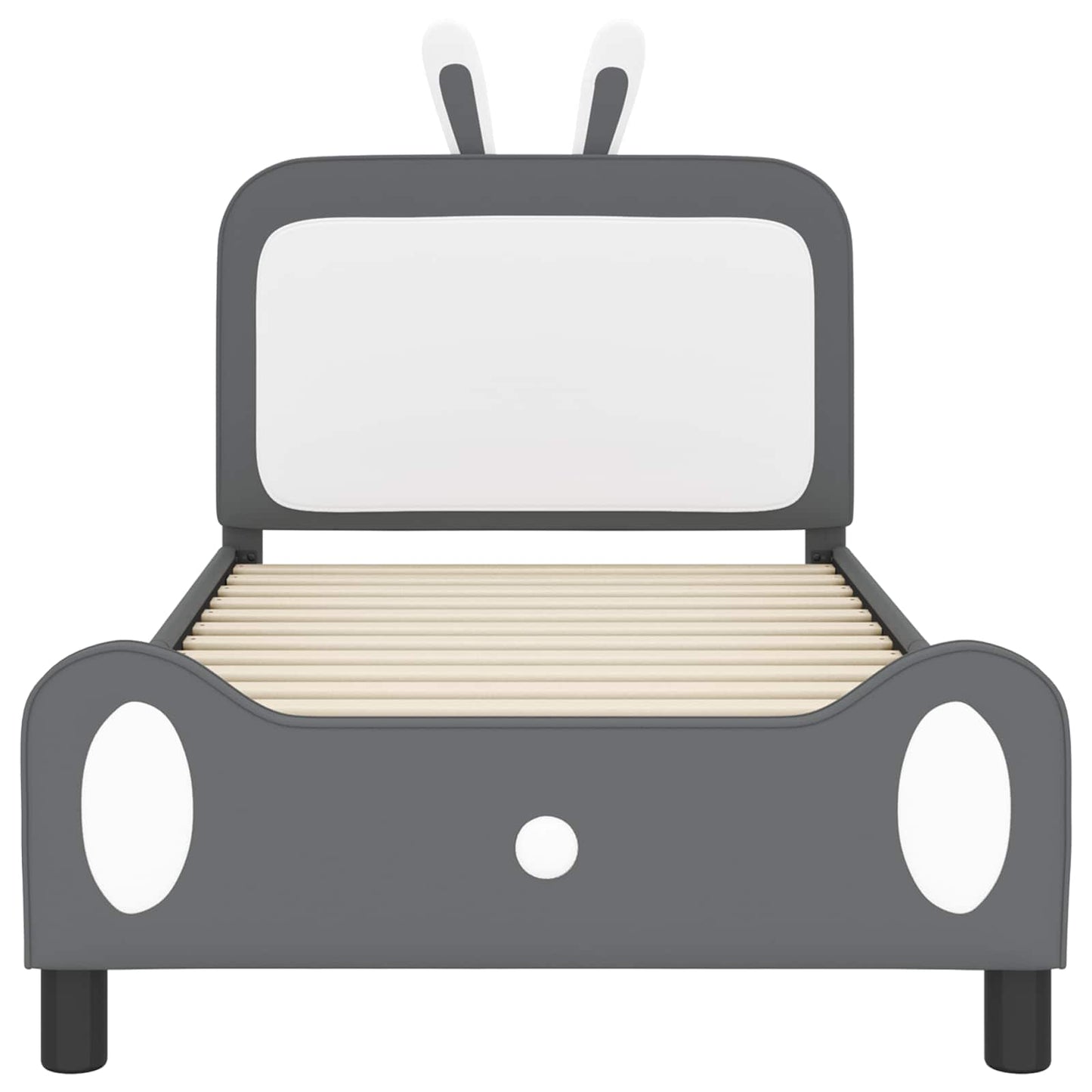 vidaXL Κρεβάτι Παιδικής Κρεβατοκάμαρας με Κεφαλάκι Ανοιχτό γκρι PU