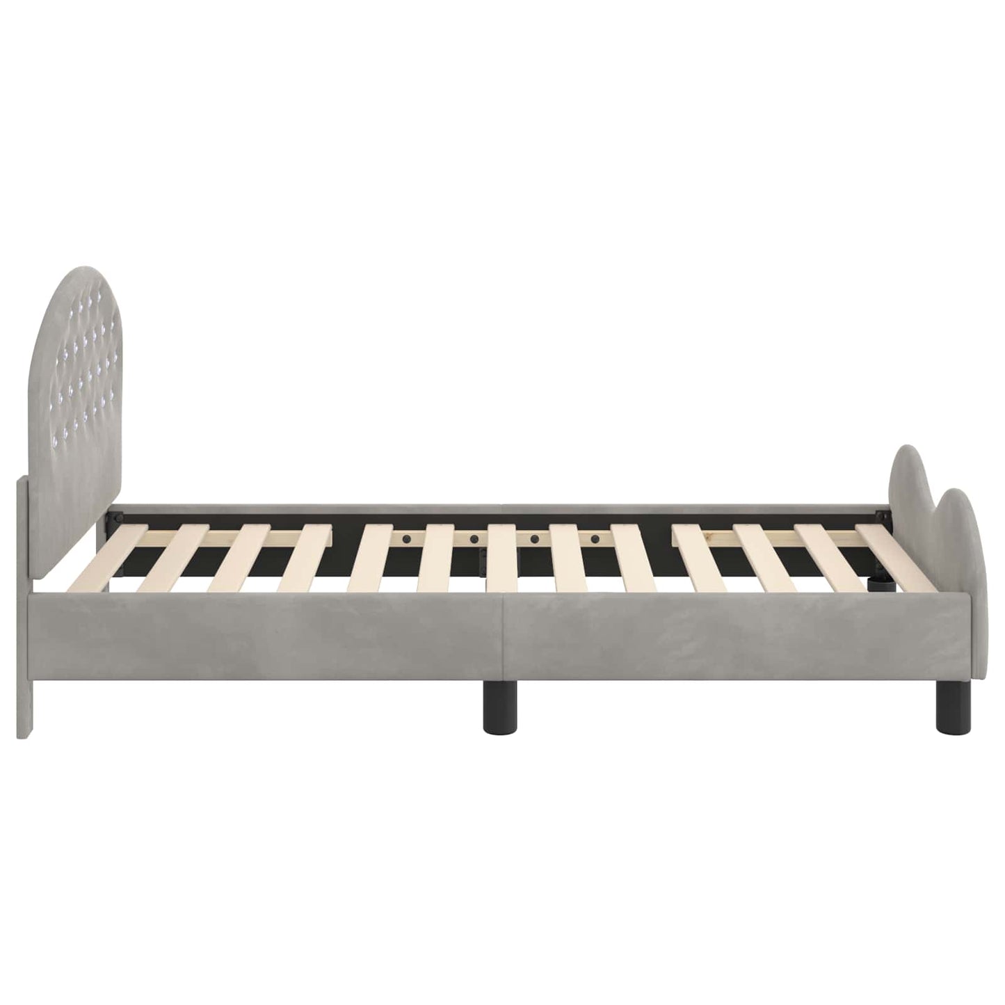 vidaXL Κρεβάτι Παιδικής Κρεβατοκάμαρας με Κεφαλάκι Ανοιχτό γκρι