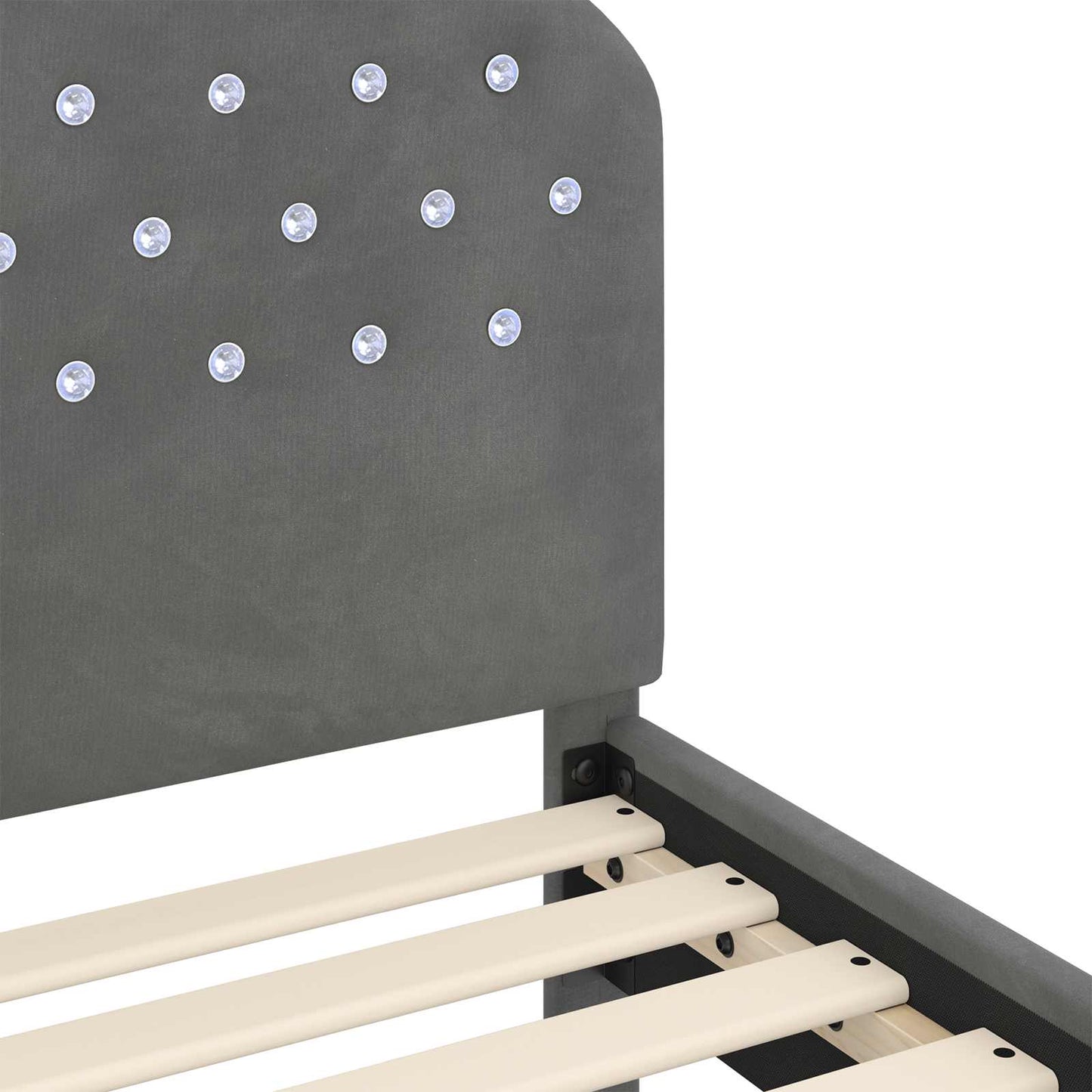 vidaXL Κρεβάτι Παιδικής Κρεβατοκάμαρας με Κεφαλάκι Σκούρο Γκρι Βελούδο