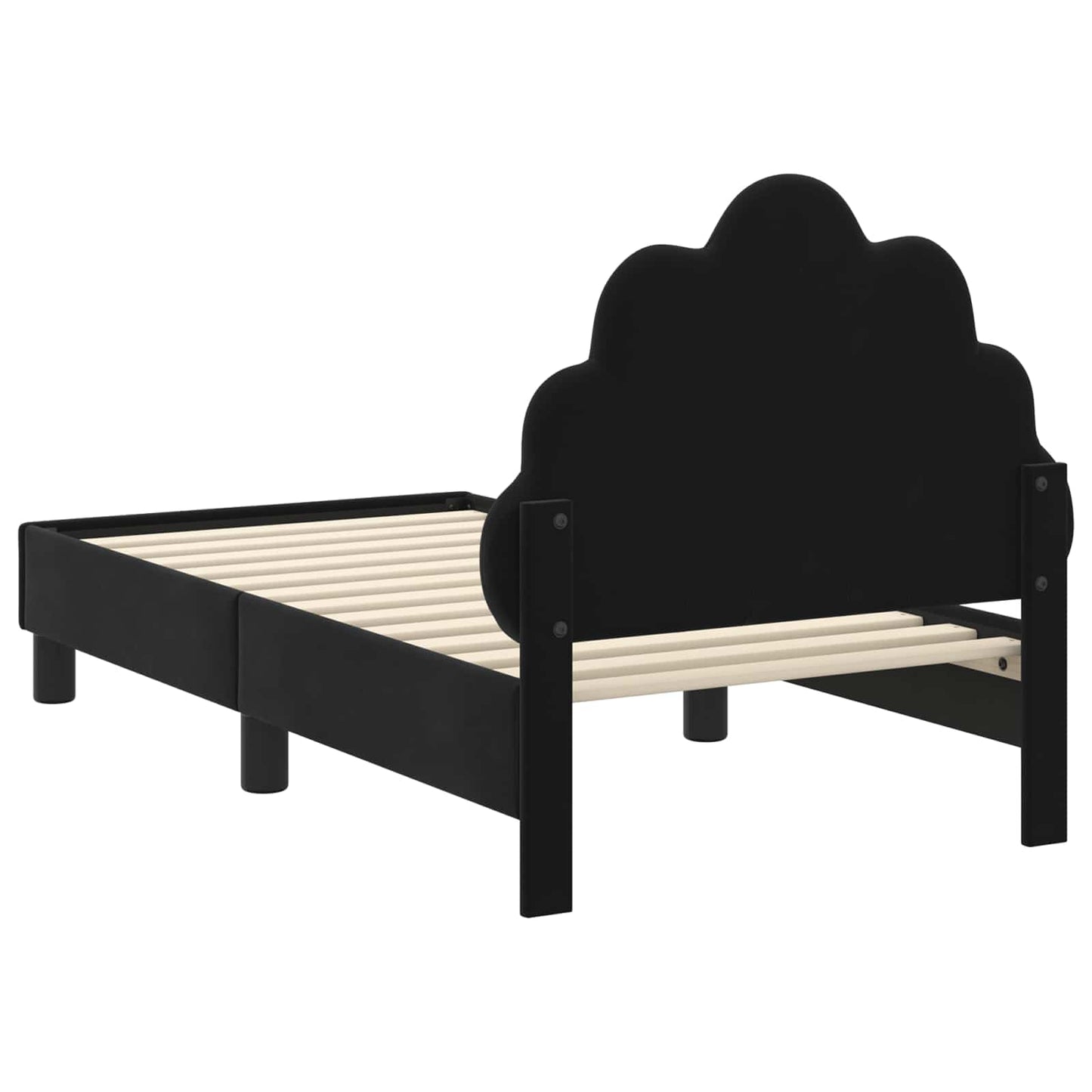 vidaXL Κρεβατική βάση για παιδιά με προσκέφαλο Μαύρο 70 x 140 cm