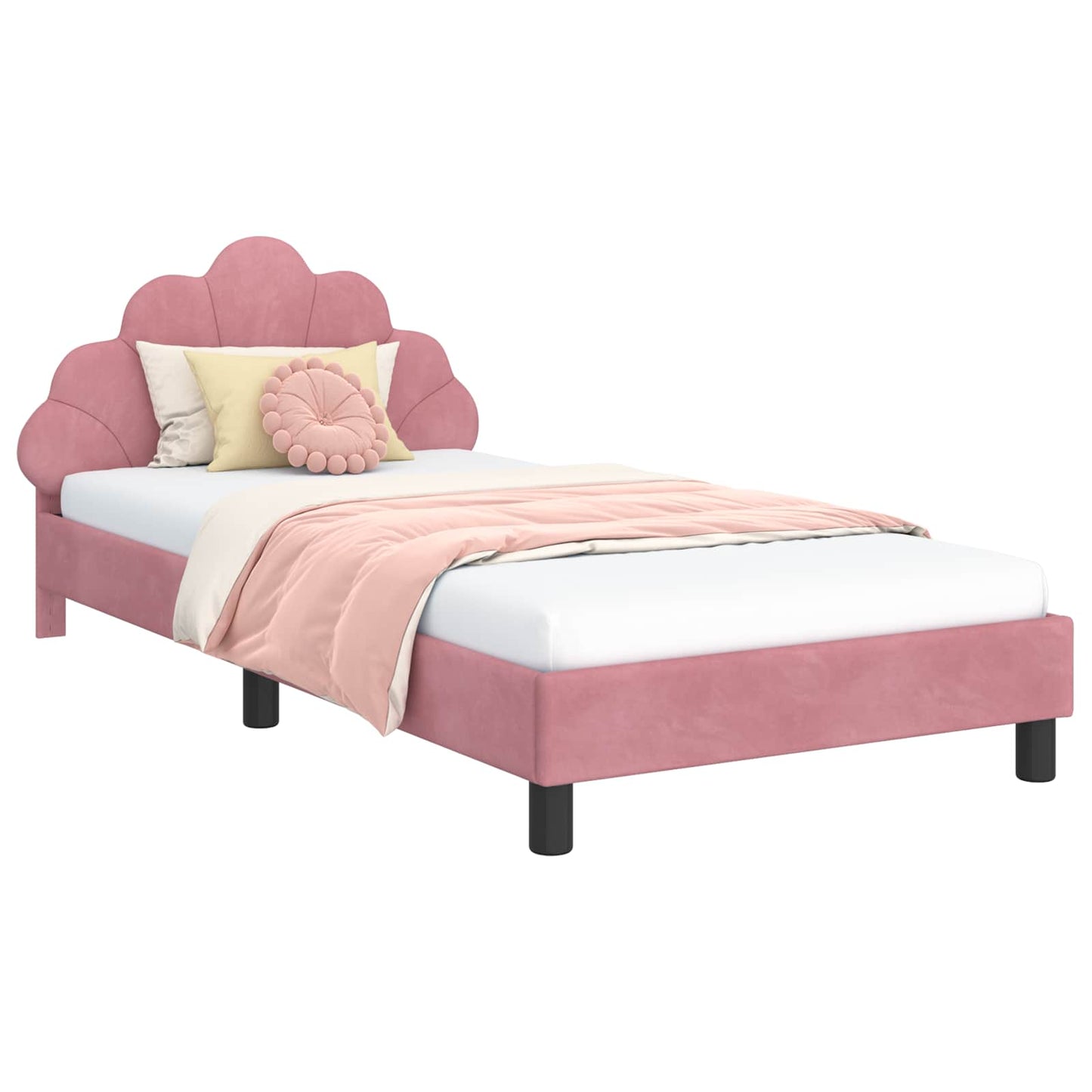 vidaXL Κρεβάτι Παιδικής Κρεβατοκάμαρας με Κεφαλάκι Ροζ 90 x 190 cm
