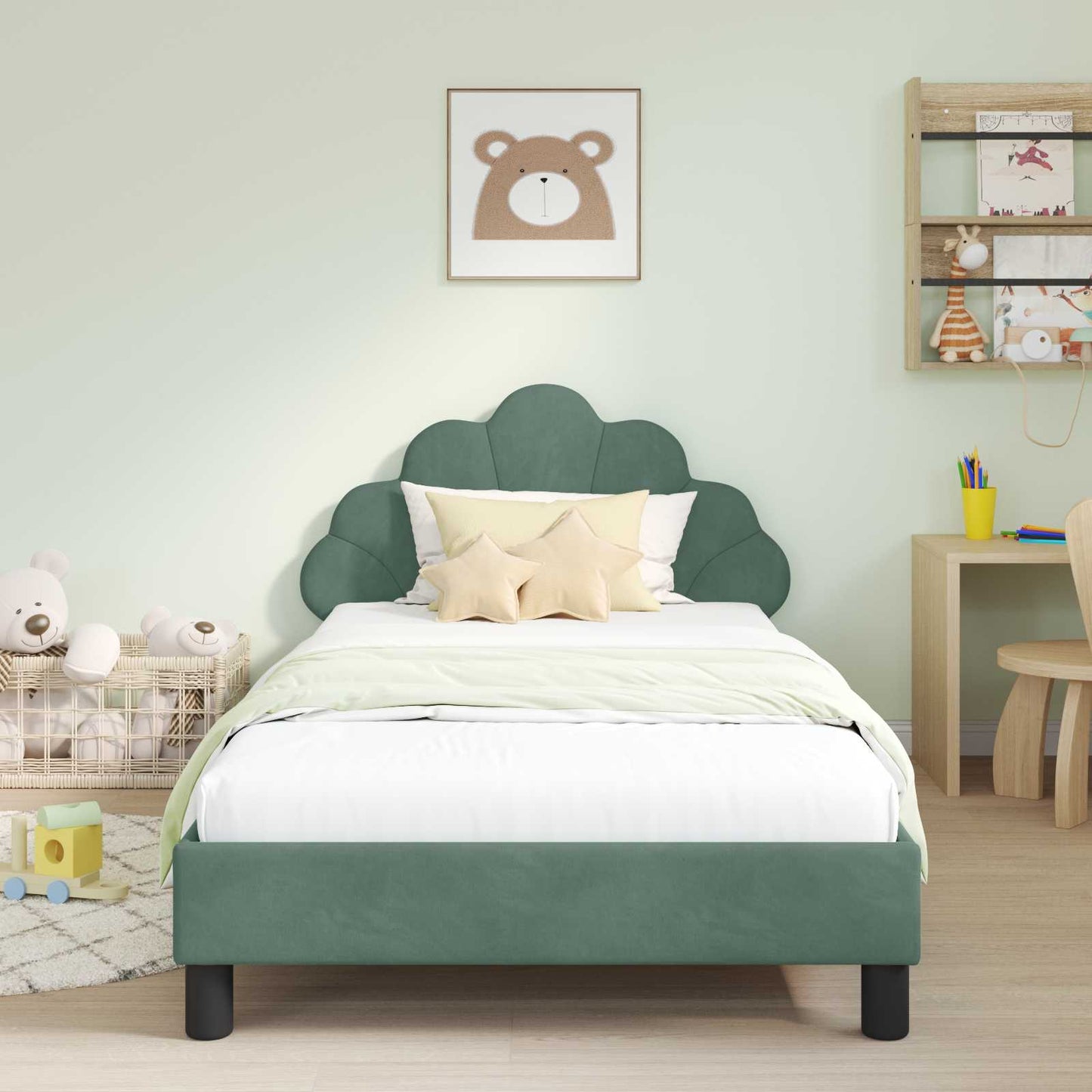 vidaXL Κρεβάτι Παιδικής Κρεβατοκάμαρας με Κεφαλάκι Θαλασσί 90 x 190 cm