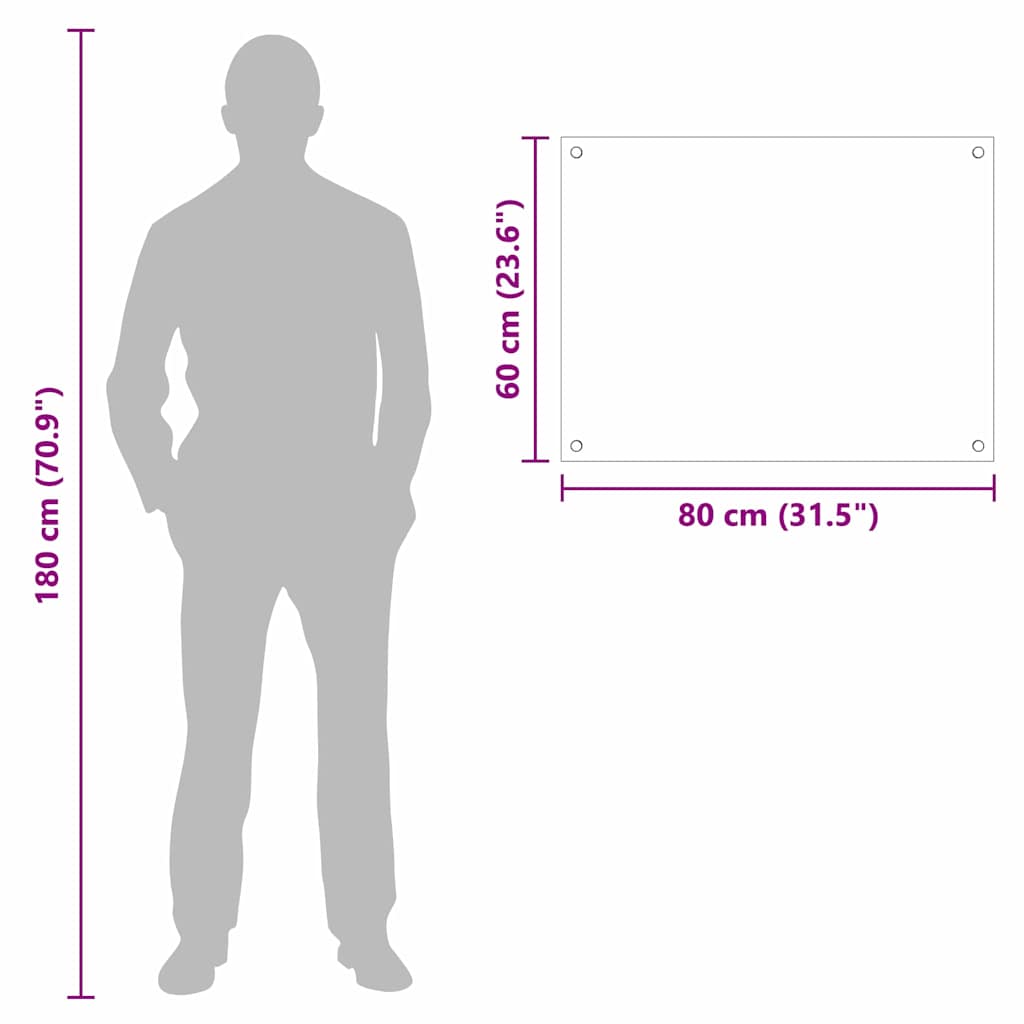 vidaXL Πίσω Πάνελ Κουζίνας Διαφανές 80 x 60 cm σκληρυμένο γυαλί