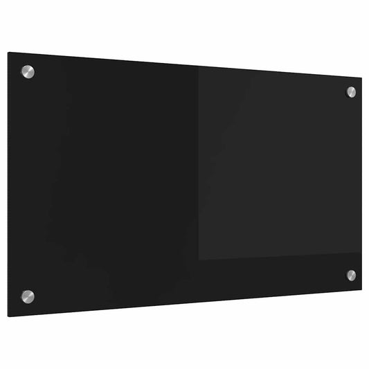 vidaXL Πίσω Πάνελ Κουζίνας Μαύρο 70 x 40 cm σκληρυμένο γυαλί