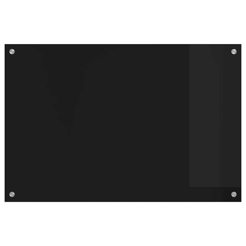 vidaXL Πίσω Πάνελ Κουζίνας Μαύρο 90 x 60 cm σκληρυμένο γυαλί