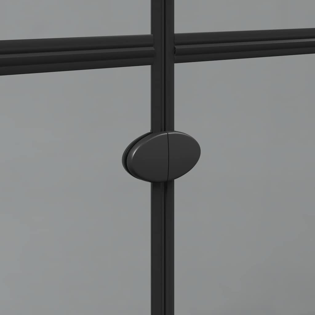 vidaXL Τοίχος ντους Walk-in Μαύρο και σκούρο διαφανές 90 x 190 cm