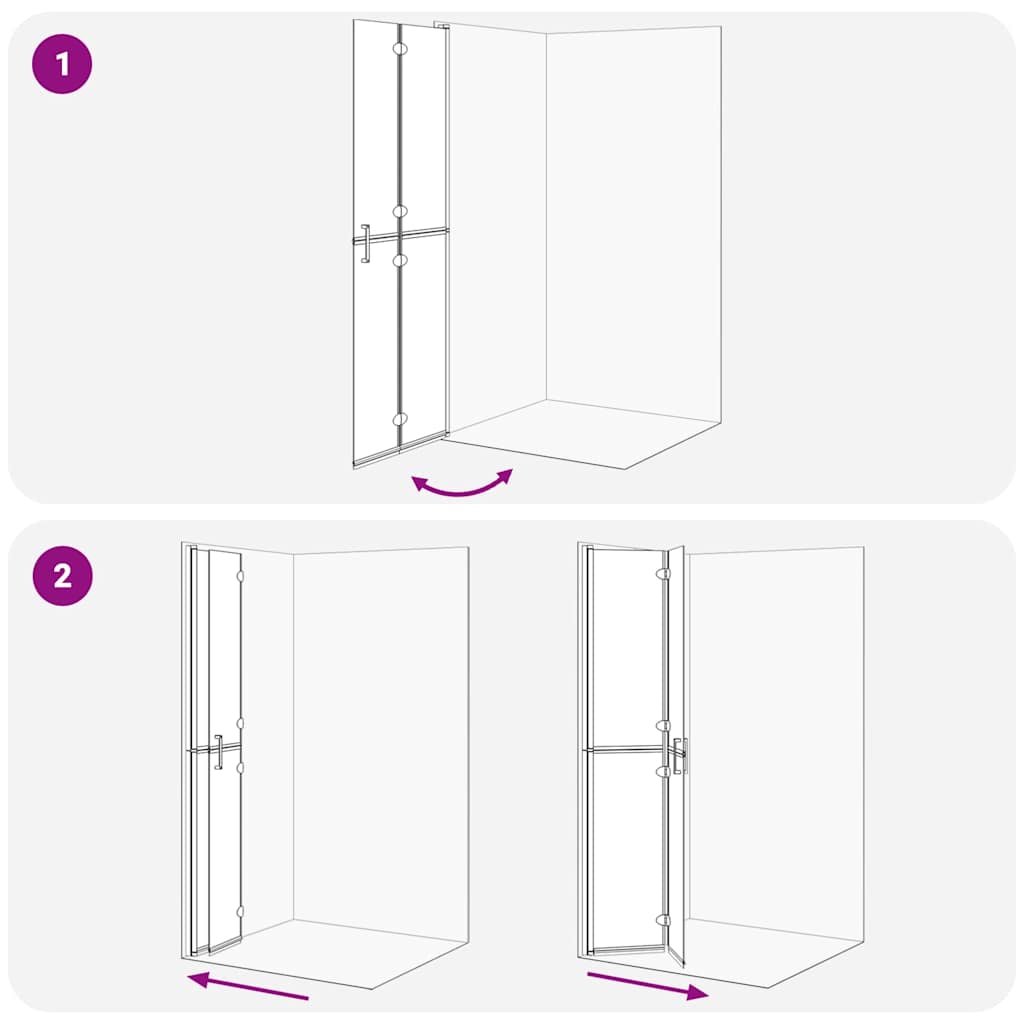 vidaXL Τοίχος ντους Walk-in Άλλο Χρυσό και διαφανές 70 x 190 cm