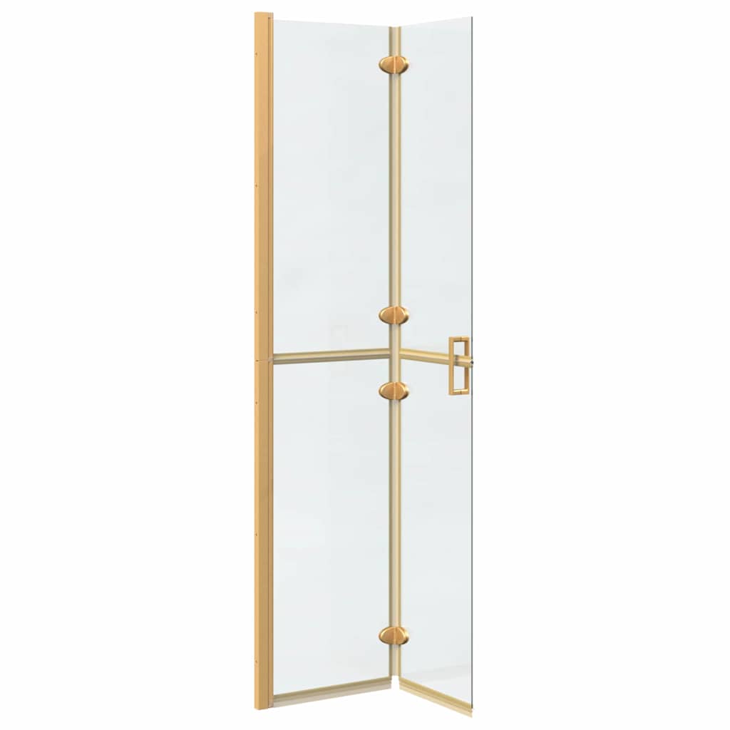 vidaXL Τοίχος ντους Walk-in Χρυσό και διαφανές 80 x 190 cm