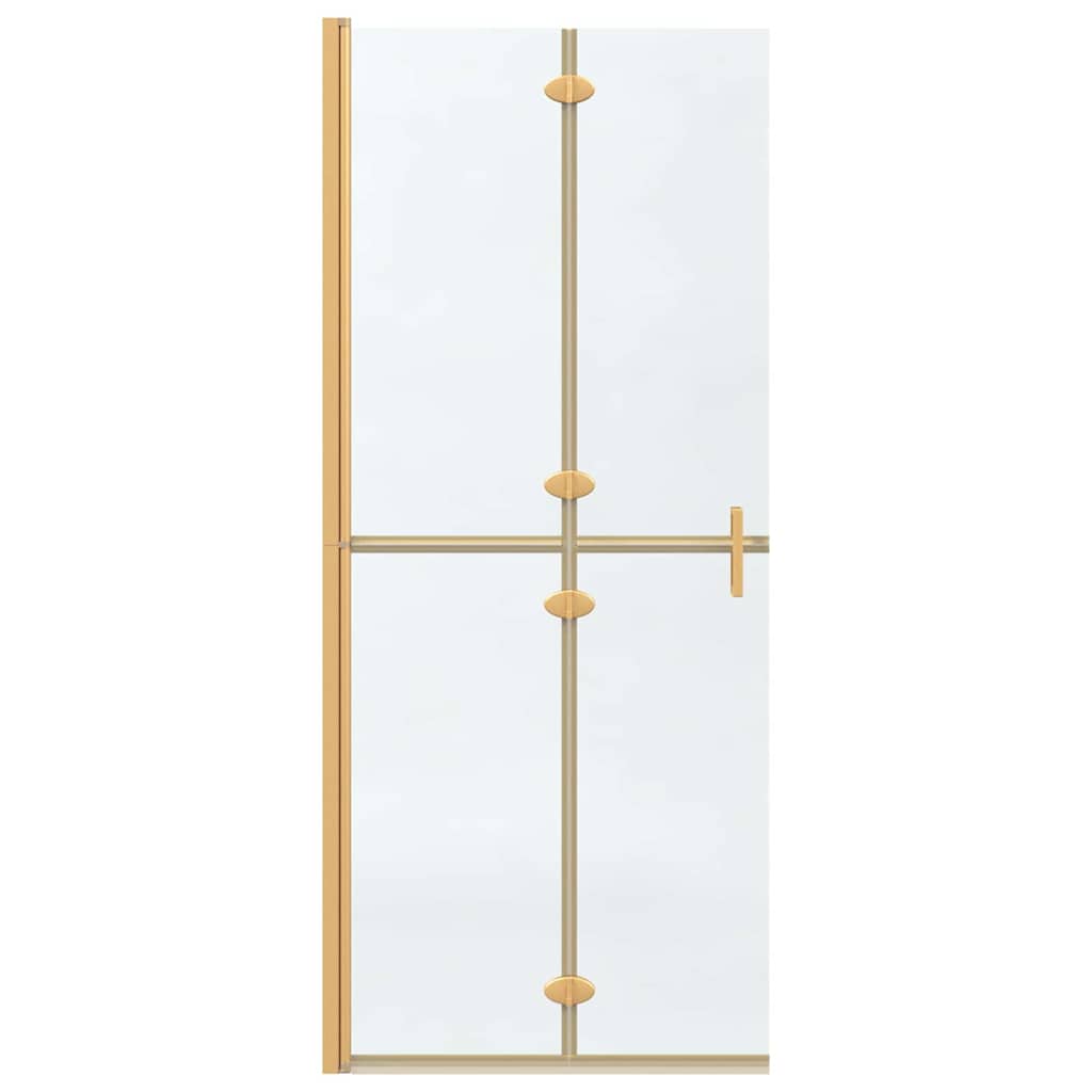 vidaXL Τοίχος ντους Walk-in Χρυσό και διαφανές 80 x 190 cm
