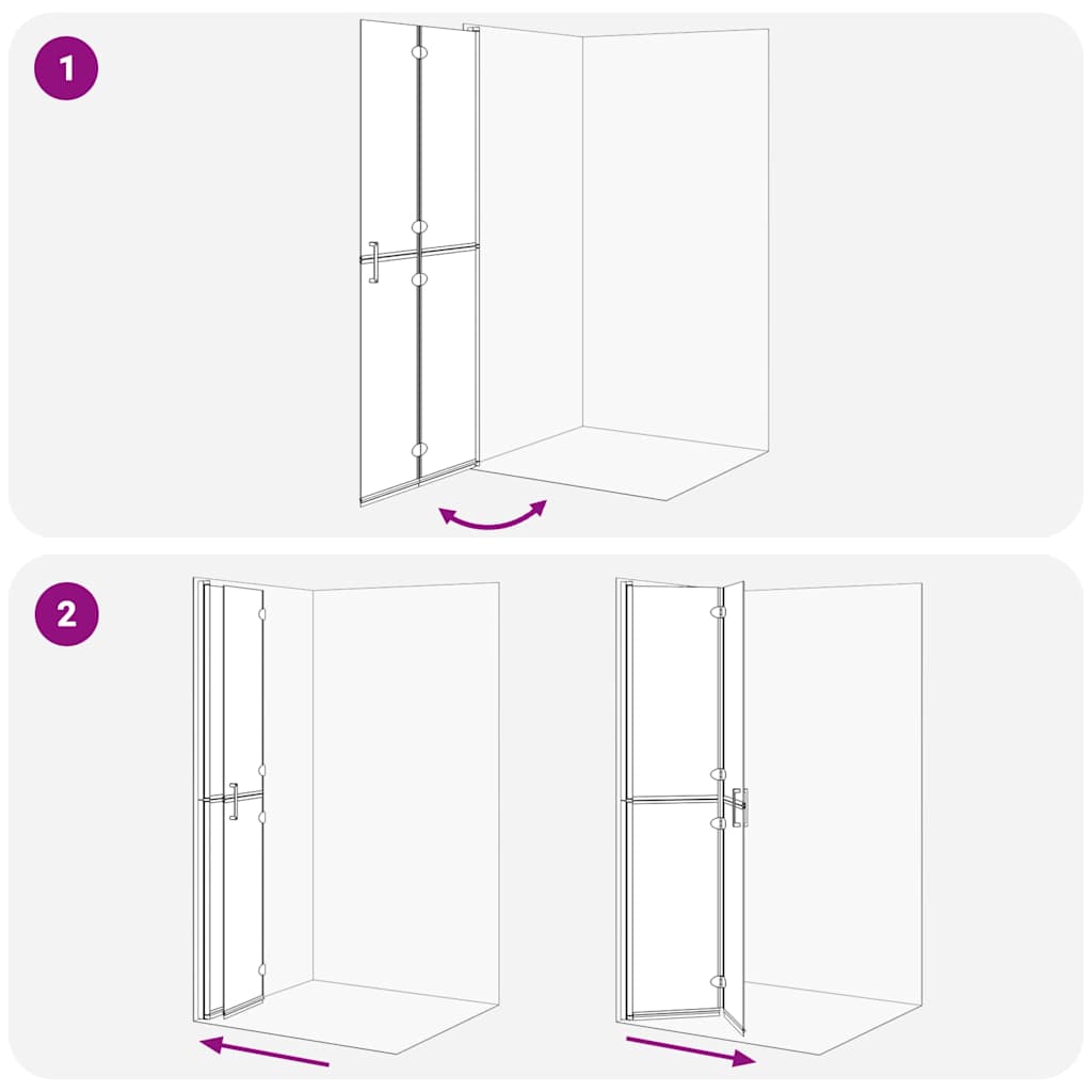 vidaXL Τοίχος ντους Walk-in Χρυσό και διαφανές 80 x 190 cm