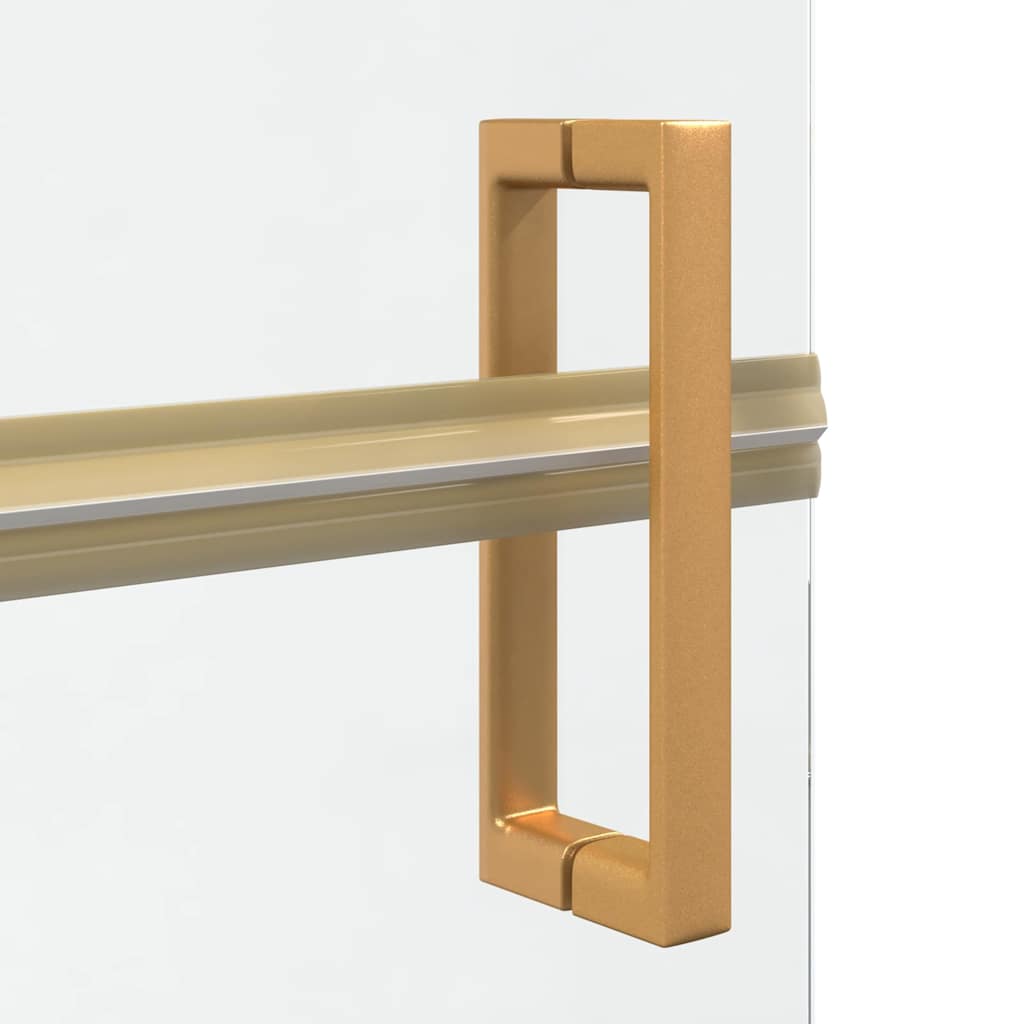 vidaXL Τοίχος ντους Walk-in Χρυσό και διαφανές 90 x 190 cm