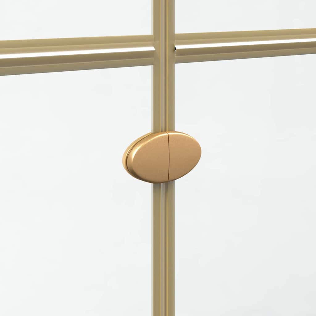 vidaXL Τοίχος ντους Walk-in Χρυσό και διαφανές 90 x 190 cm