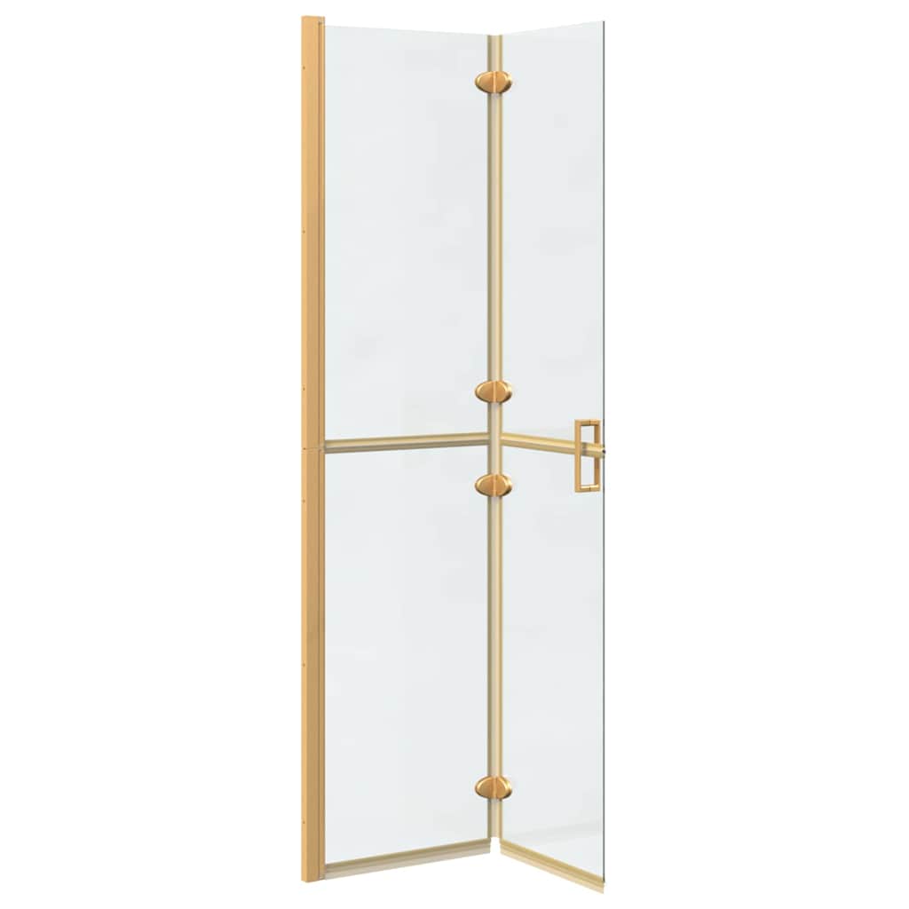 vidaXL Τοίχος ντους Walk-in Χρυσό και διαφανές 90 x 190 cm