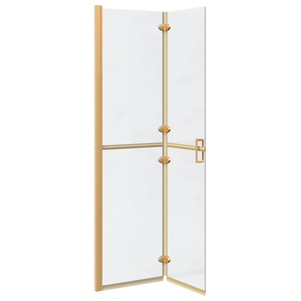 vidaXL Τοίχος ντους Walk-in Χρυσό και διαφανές 100 x 190 cm