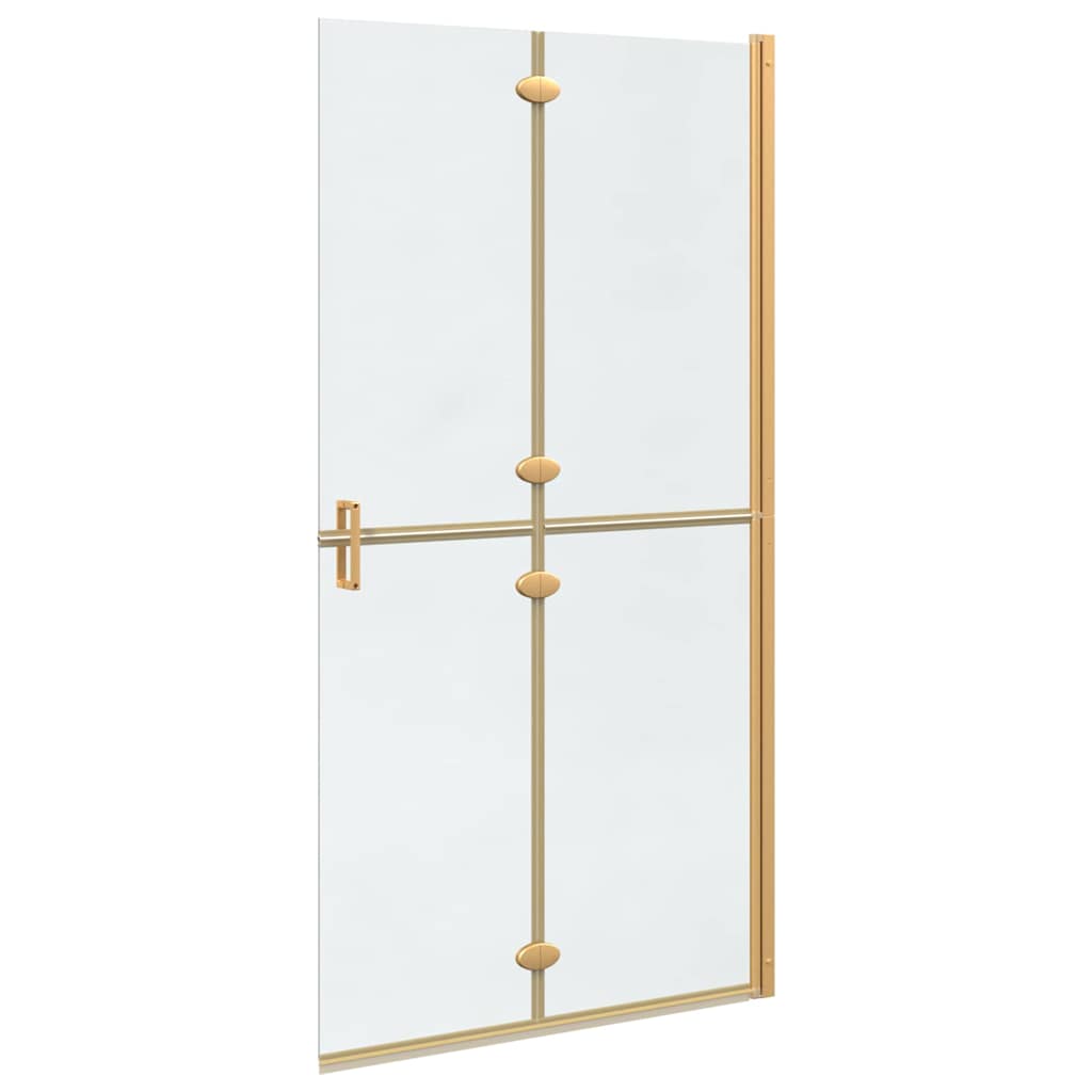 vidaXL Τοίχος ντους Walk-in Χρυσό και διαφανές 100 x 190 cm