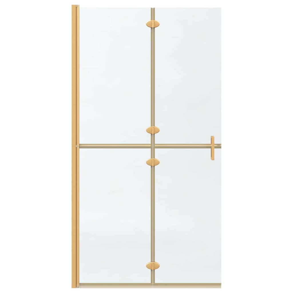 vidaXL Τοίχος ντους Walk-in Χρυσό και διαφανές 100 x 190 cm