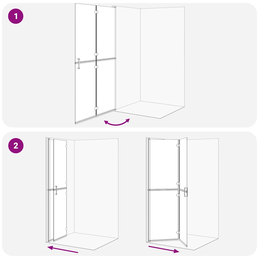 vidaXL Τοίχος ντους Walk-in Άλλο Χρυσό και διαφανές 110 x 190 cm