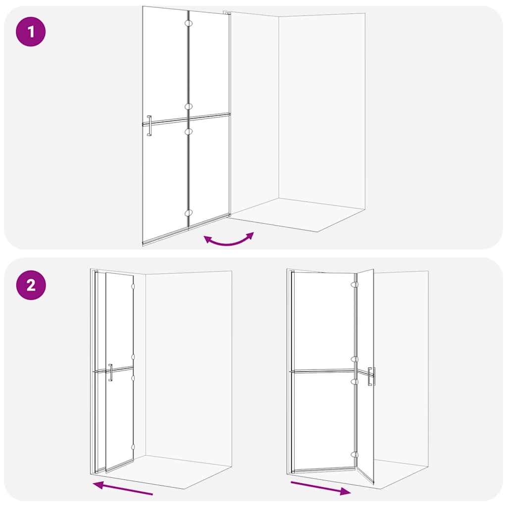 vidaXL Τοίχος ντους Walk-in Άλλο Χρυσό και διαφανές 120 x 190 cm