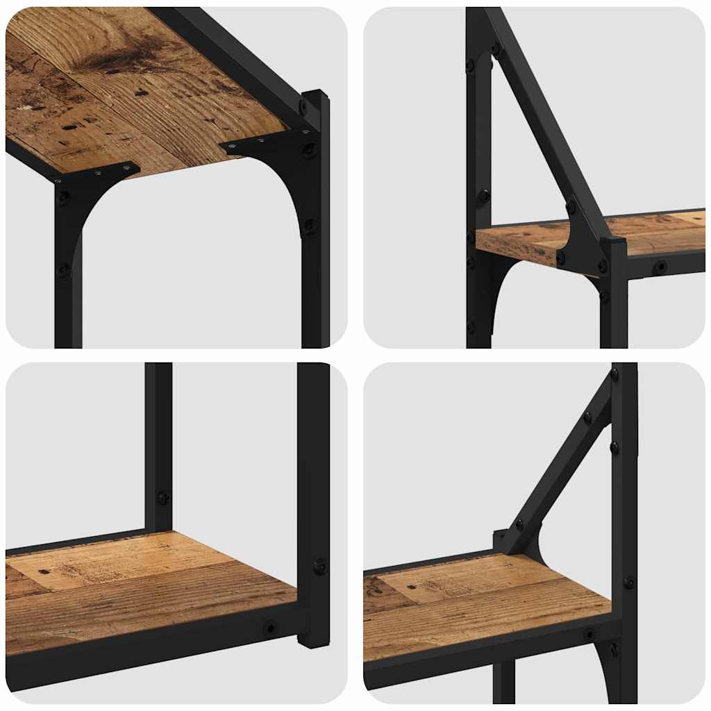 vidaXL Ράφι Τοίχου Επιτοίχιο Παλαιό ξύλο 60 x 21 x 51 cm