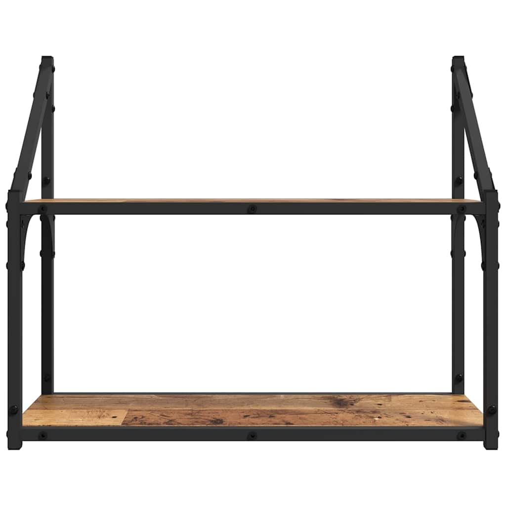 vidaXL Ράφι Τοίχου Επιτοίχιο Παλαιό ξύλο 60 x 21 x 51 cm