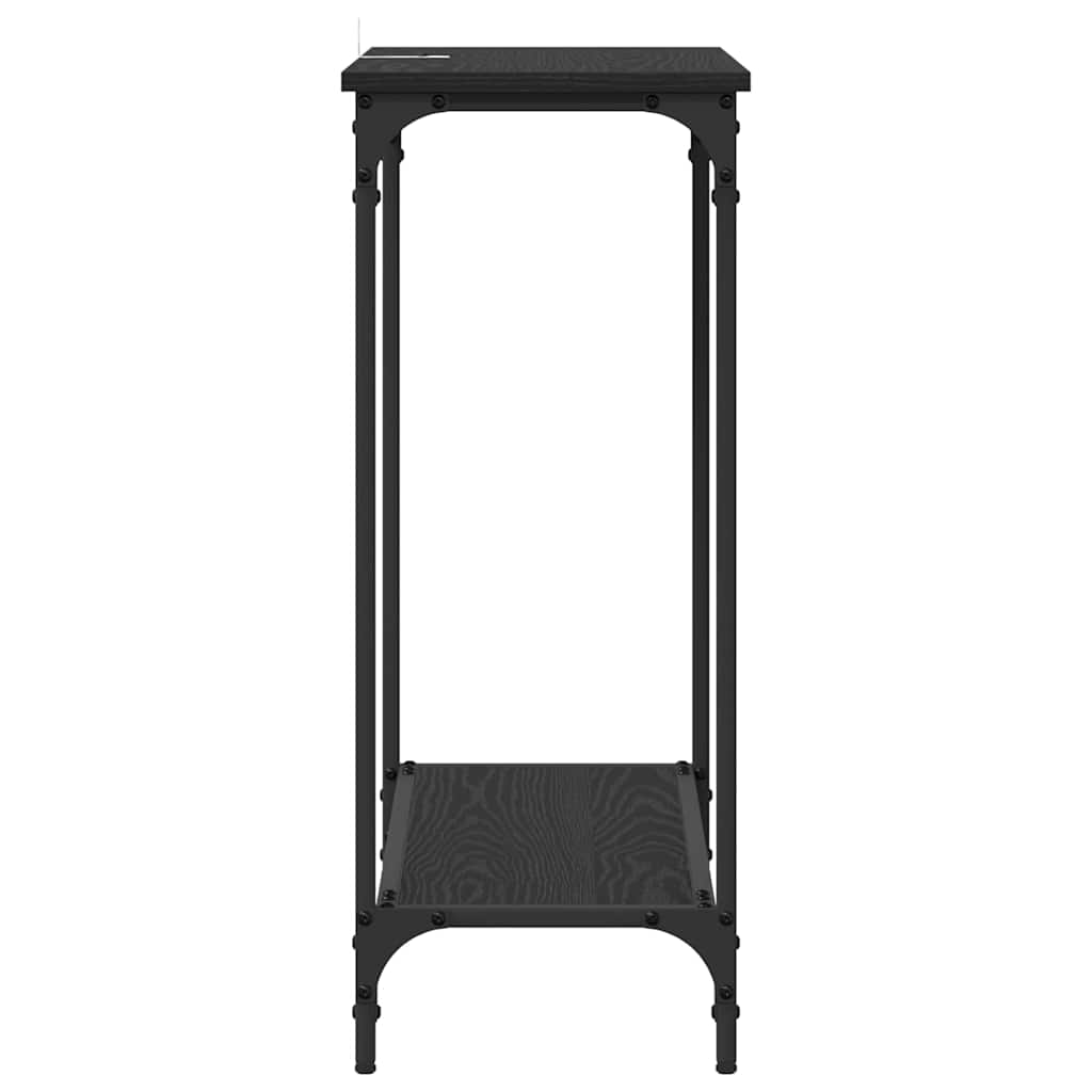 vidaXL Τραπέζι κονσόλας με ράφι Μαύρη δρυς 75 x 30.5 x 75 εκ