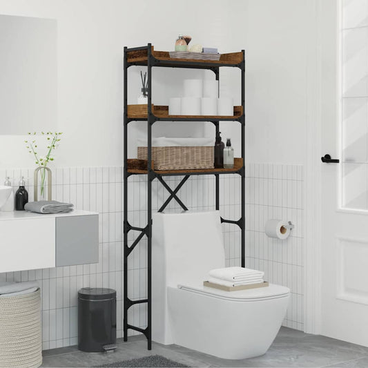 vidaXL Ράφια πλυντηρίου ρούχων με ράφι Παλαιό ξύλο 67 x 25 x 163 εκ.