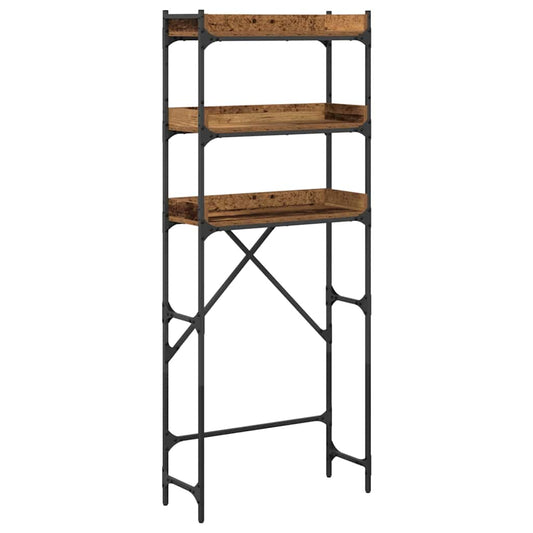 vidaXL Ράφια πλυντηρίου ρούχων με ράφι Παλαιό ξύλο 67 x 25 x 163 εκ.