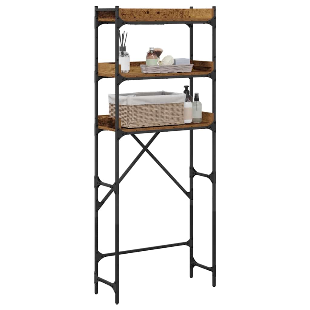 vidaXL Ράφια πλυντηρίου ρούχων με ράφι Παλαιό ξύλο 67 x 25 x 163 εκ.