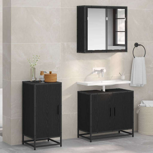 vidaXL Πλαϊνό γραφείο Μαύρη δρυς 35 x 35.5 x 76 εκ Επεξεργασμένο ξύλο