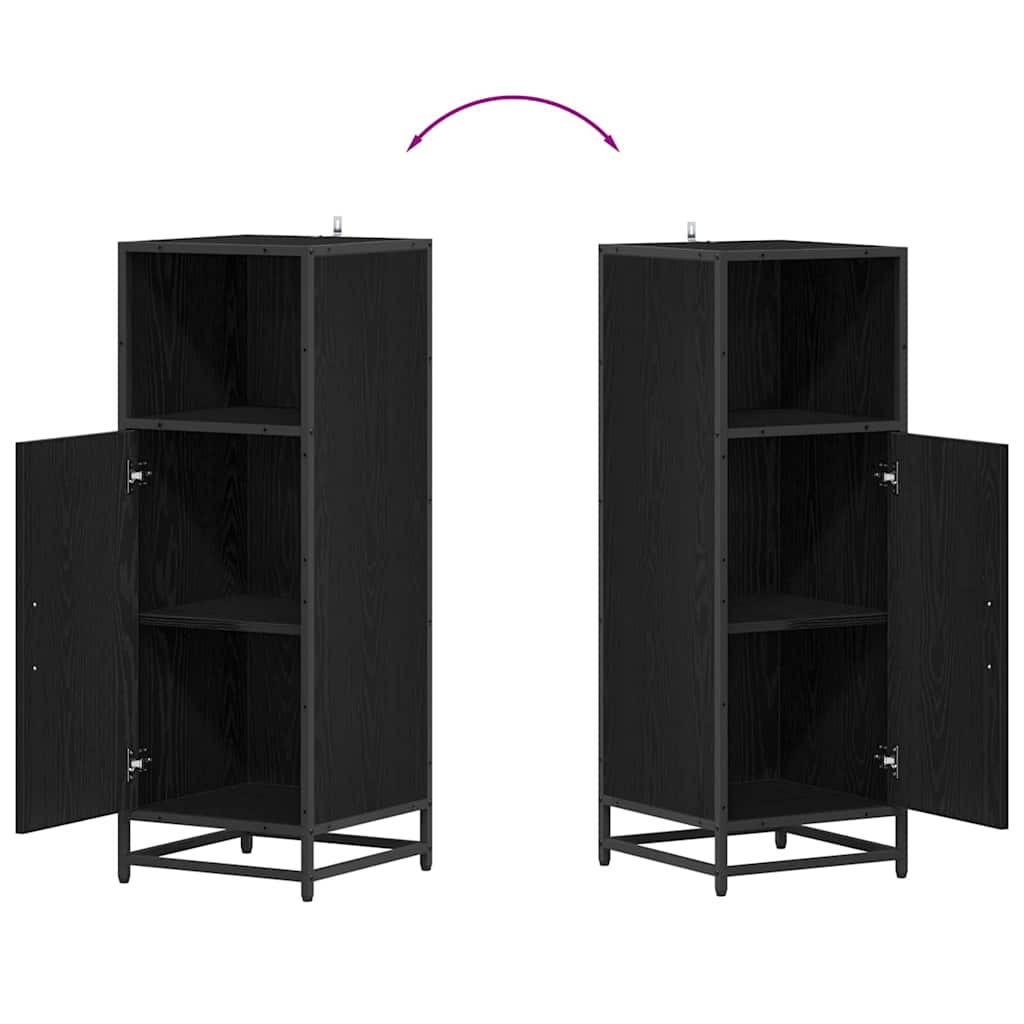 vidaXL Ντουλάπι Μπάνιου με αποθήκευση Μαύρη δρυς 35 x 37.5 x 100 εκ.