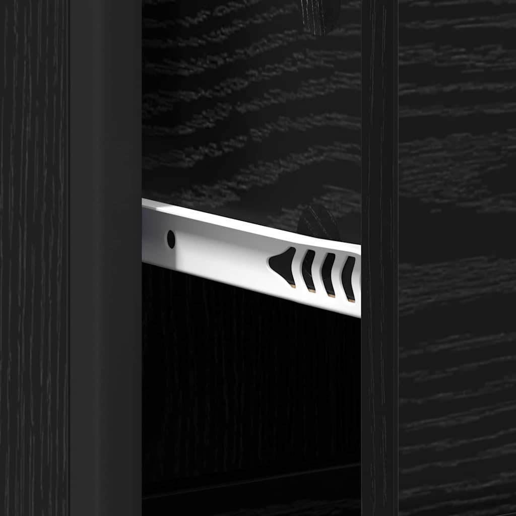 vidaXL Ντουλάπι Μπάνιου με συρτάρι Μαύρη δρυς 35 x 37.5 x 166 εκ.