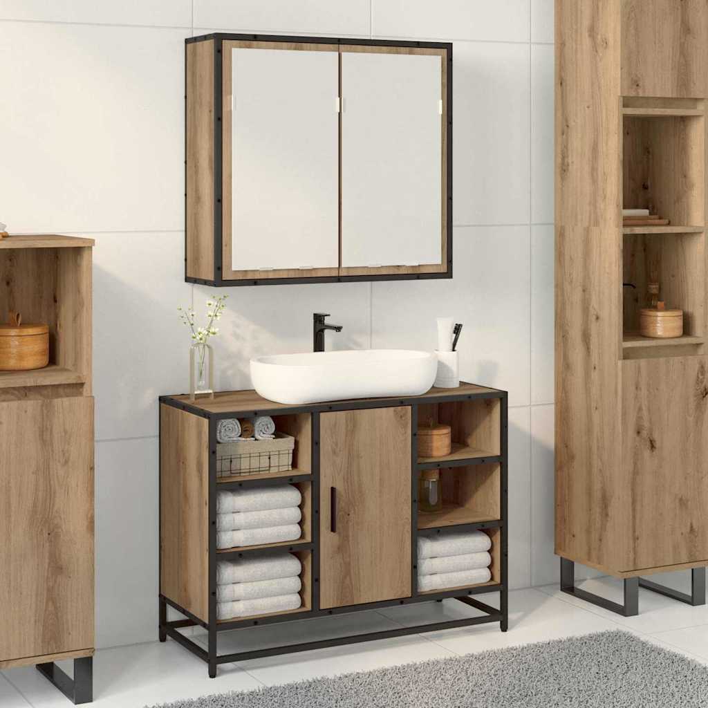vidaXL Ράφι Τοίχου με ράφι Επιτοίχιο Artisan Oak 65 x 20 x 60 εκ