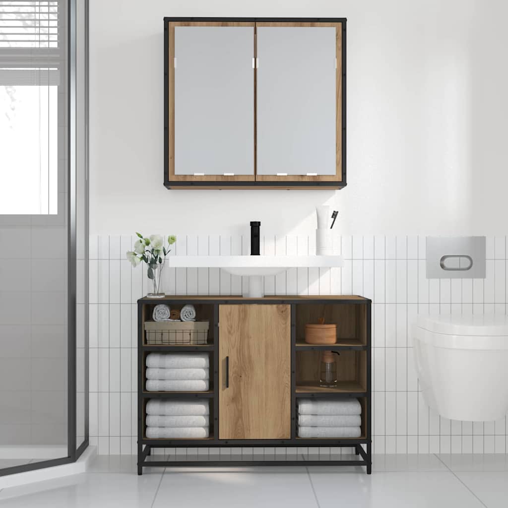 vidaXL Ράφι Τοίχου με ράφι Επιτοίχιο Artisan Oak 65 x 20 x 60 εκ