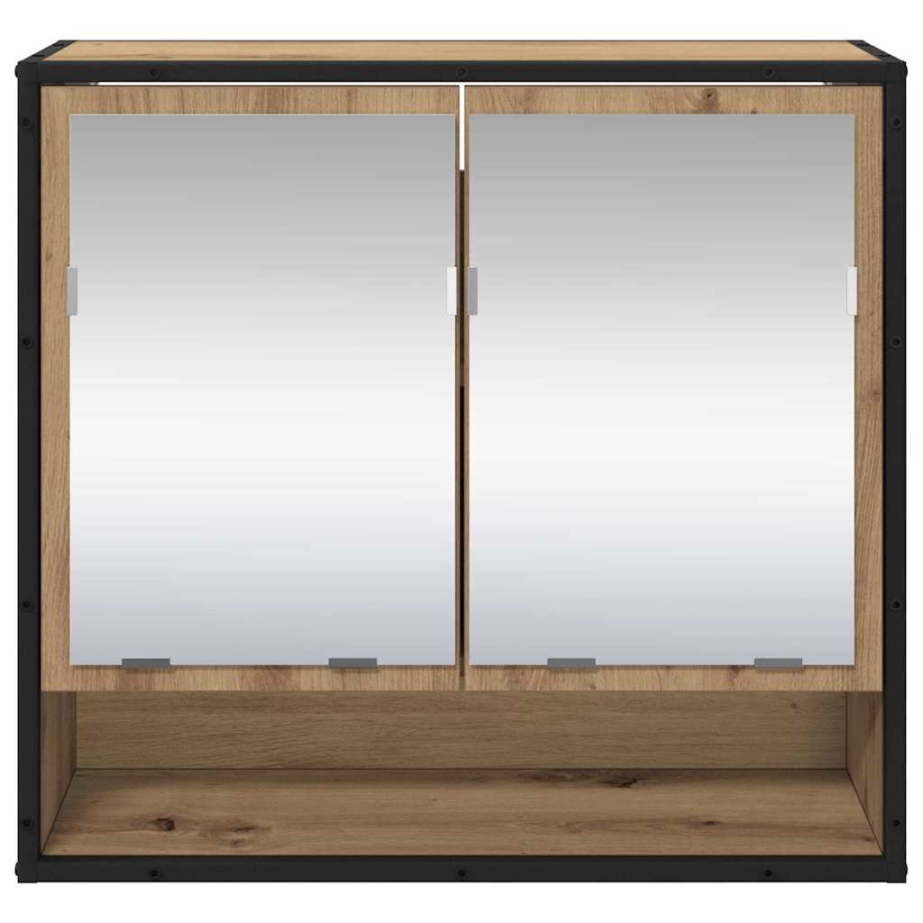 vidaXL Καθρέφτης Ντουλάπα Μπάνιου με ράφι artisan δρυς 65 x 20 x 60 εκ