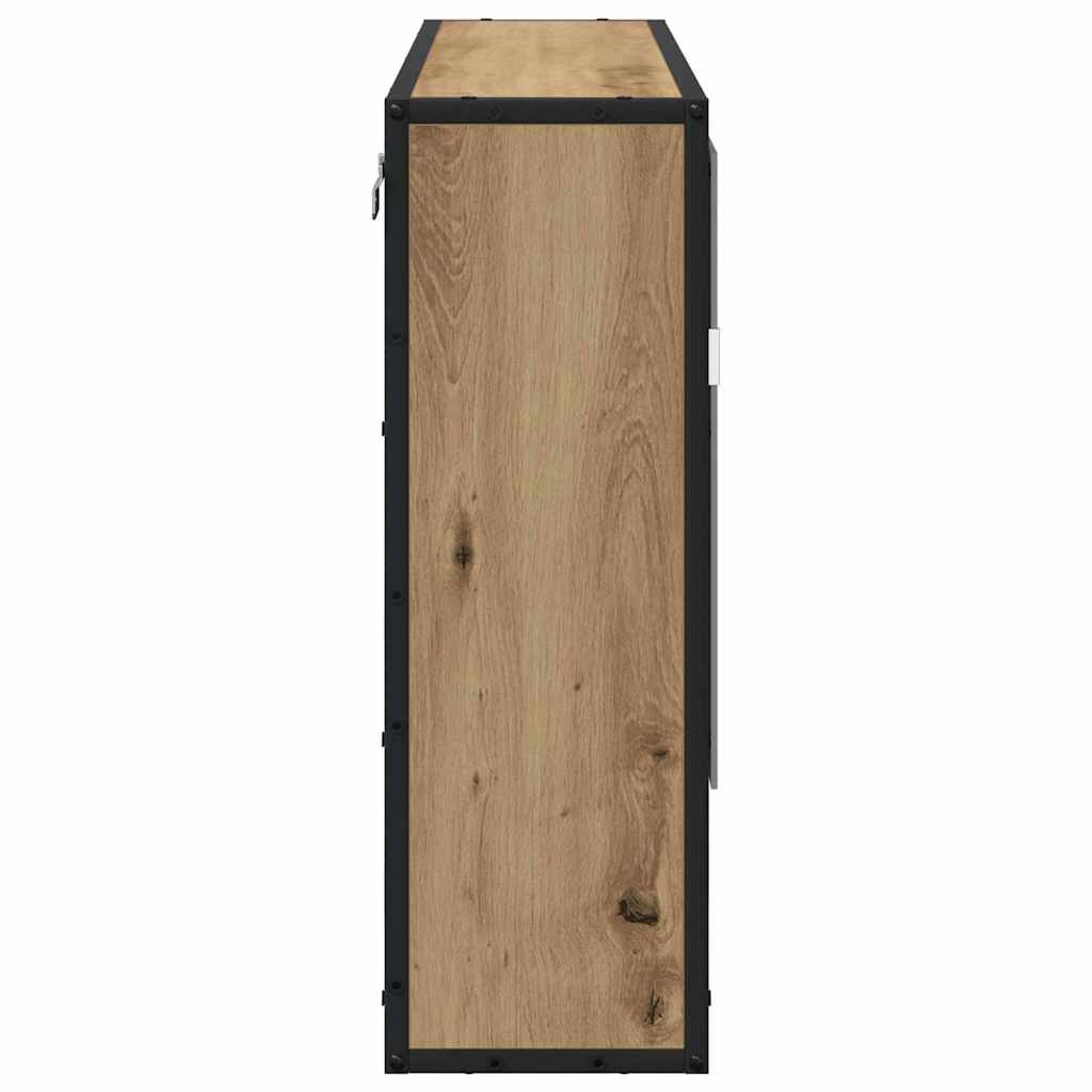 vidaXL Καθρέφτης Ντουλάπα Μπάνιου με ράφι artisan δρυς 65 x 20 x 60 εκ