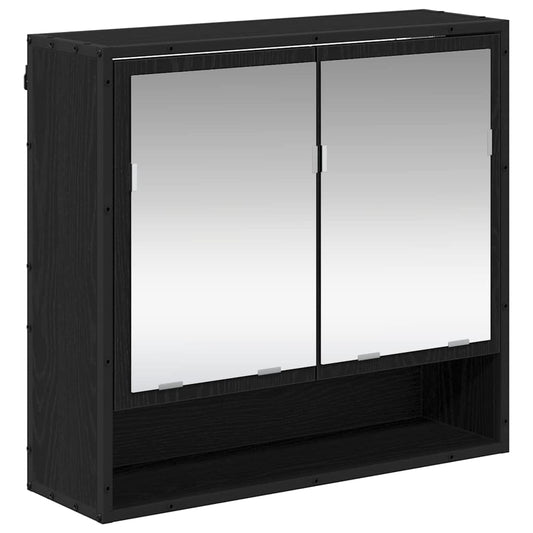 vidaXL Ράφι Τοίχου με ράφι Επιτοίχιο Μαύρη Οξυά 65 x 20 x 60 εκ