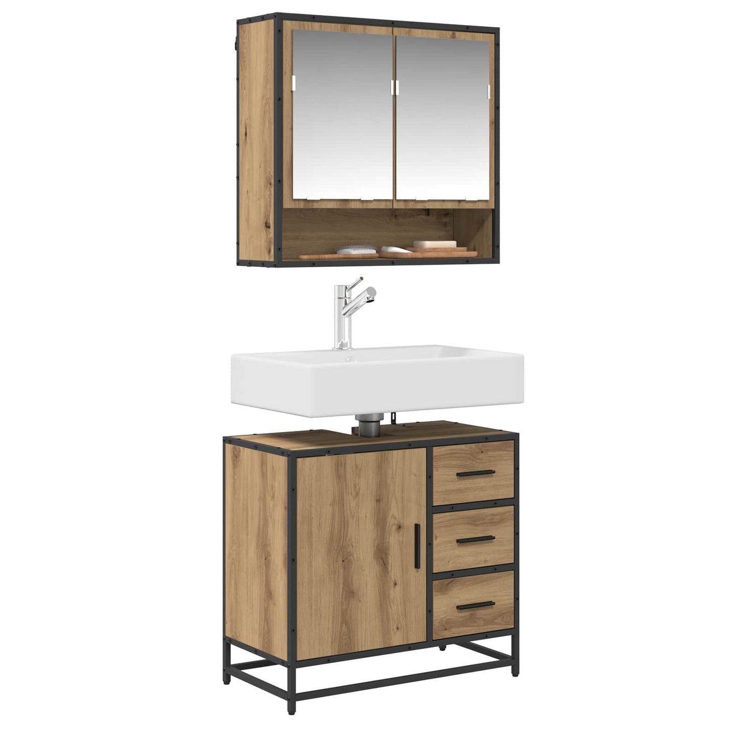 vidaXL Ντουλάπι Μπάνιου Artisan Oak 65 x 33 x 60 εκ Επεξεργασμένο ξύλο