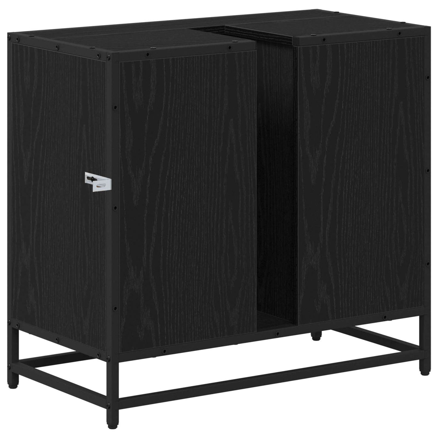 vidaXL Ντουλάπι Μπάνιου Μαύρη Οξυά 65 x 33 x 60 εκ Επεξεργασμένο Ξύλο