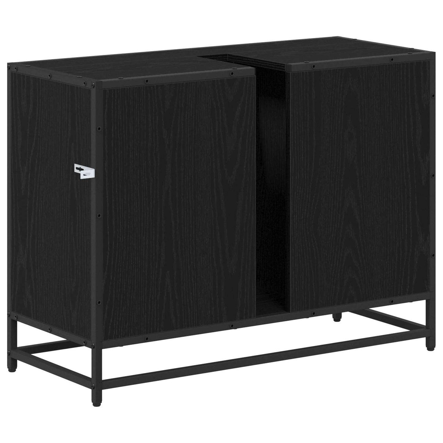 vidaXL Ντουλάπι Μπάνιου Μαύρη Οξυά 80 x 33 x 60 εκ Επεξεργασμένο Ξύλο