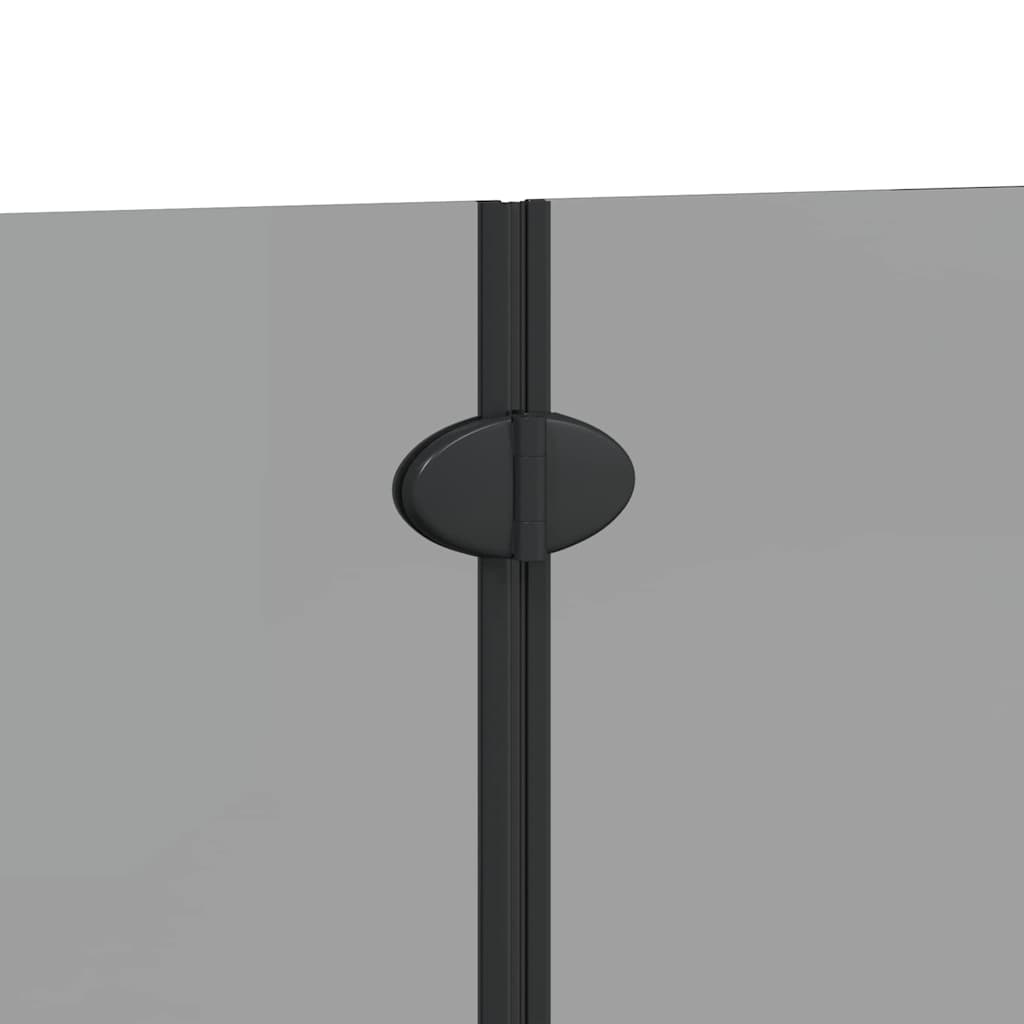 vidaXL Καλυμμα Ντους Μαύρο 120 x 140 cm ESG Γυαλί και Αλουμίνιο