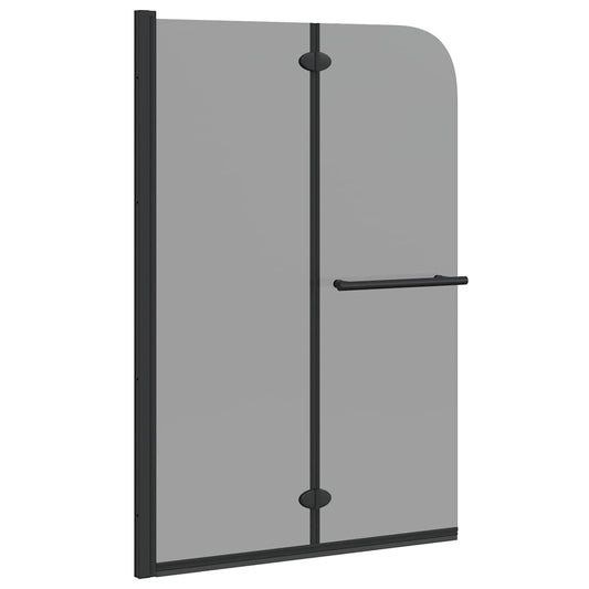 vidaXL Καλυμμα Ντους Μαύρο 120 x 140 cm ESG Γυαλί και Αλουμίνιο