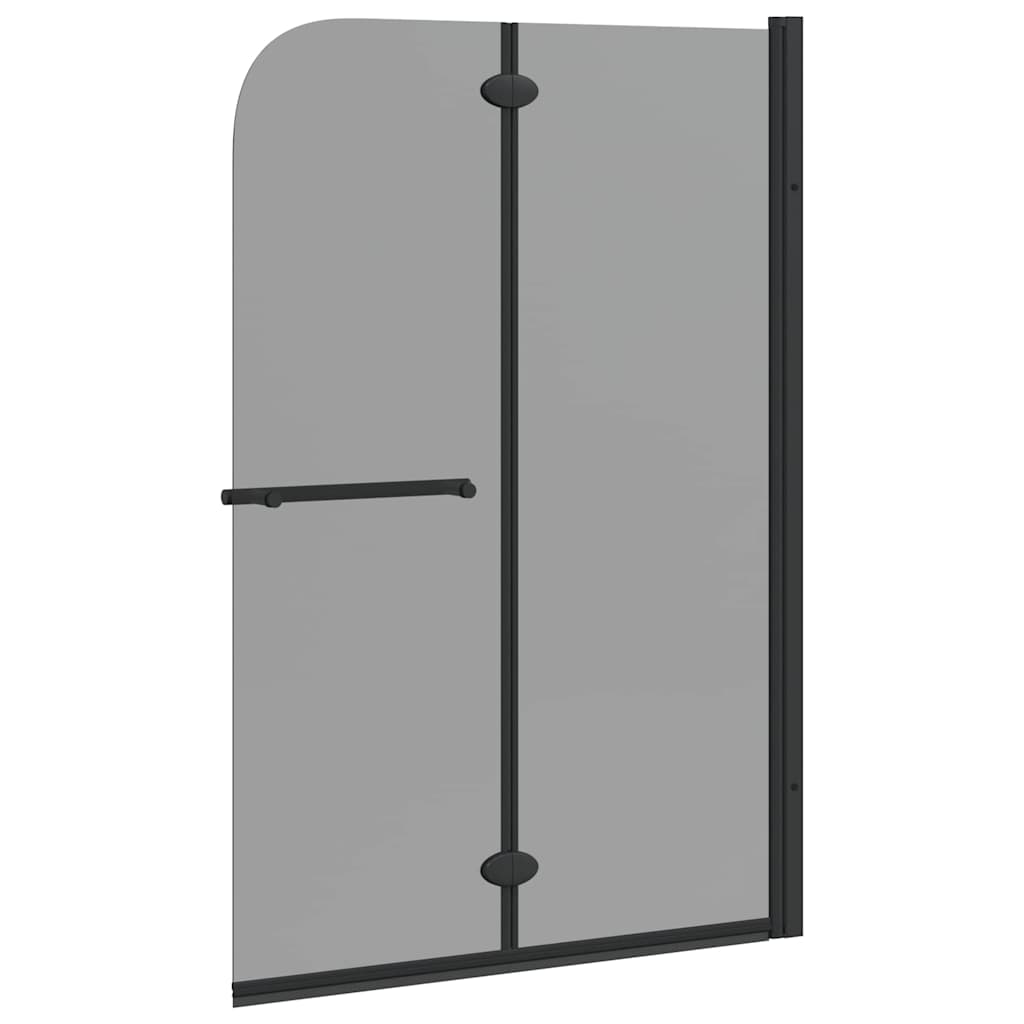 vidaXL Καλυμμα Ντους Μαύρο 120 x 140 cm ESG Γυαλί και Αλουμίνιο