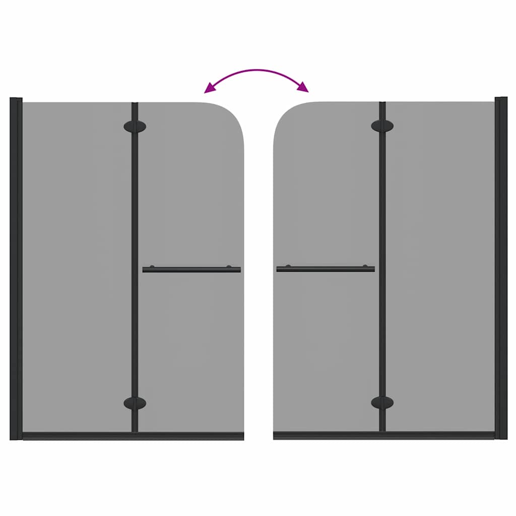 vidaXL Καλυμμα Ντους Μαύρο 120 x 140 cm ESG Γυαλί και Αλουμίνιο