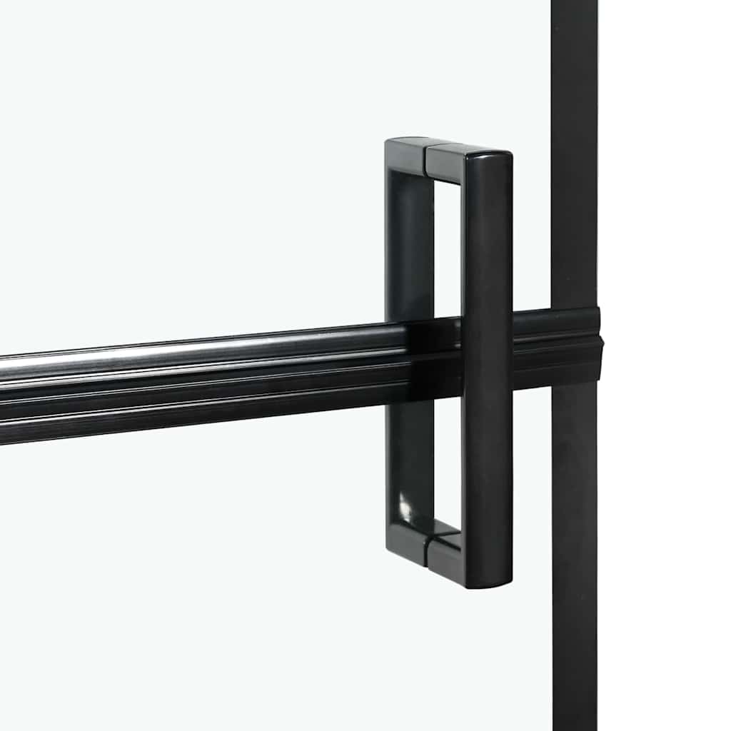 vidaXL Οθόνη ντους μπάνιου Μαύρο και Διαφανές 80 x 68 x 128 εκ.